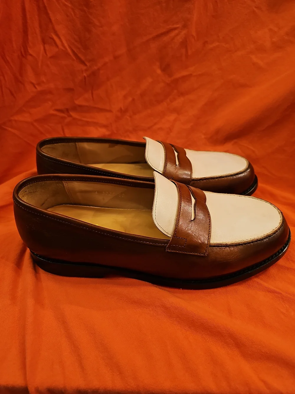 3DM Lifestyle Spectator Penny Loafers Brown White Two Tone